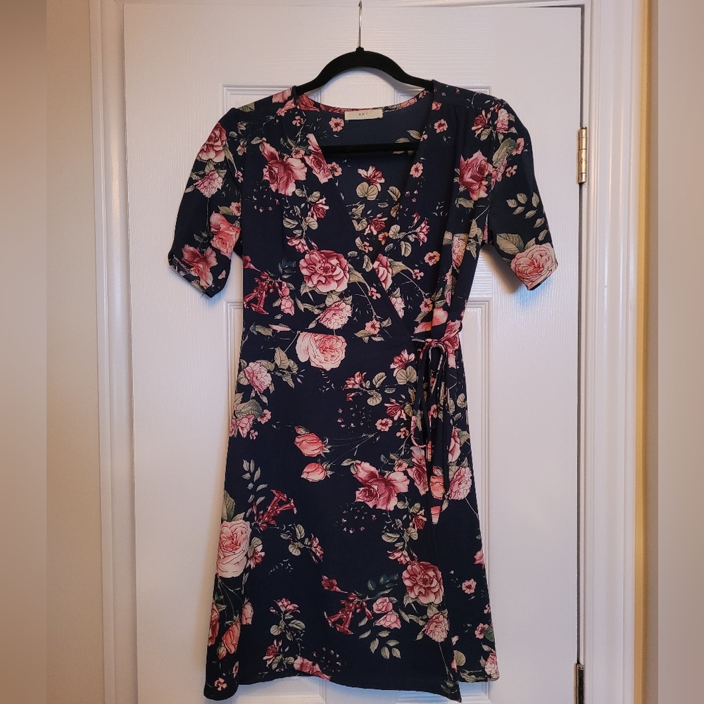 Flowery wrap dress